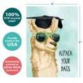 Load image into Gallery viewer, The cover of Tree-Free’s Bright Future card with lines demonstrating its 5x7 dimensions, along with the following text: “100% PCW recycled paper, proudly made in the USA, sustainably printed on extra-thick card stock”
