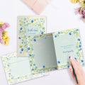 Load image into Gallery viewer, The inside of Tree-Free’s Faithful Friend card, with the cover and envelope in the background.
