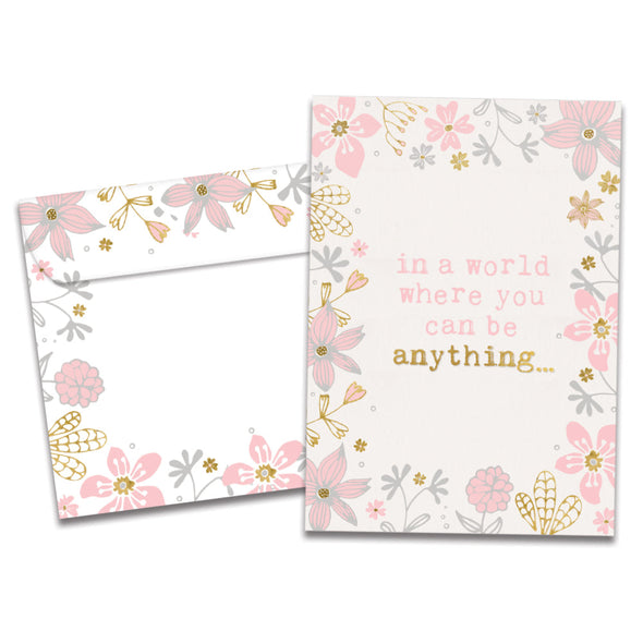The cover of Tree-Free's Be Kind Thank You Card card, along with its matching envelope.