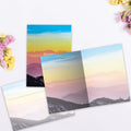 Load image into Gallery viewer, The inside of Tree-Free’s The View card, with the cover and envelope in the background.

