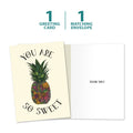 Load image into Gallery viewer, The cover and inside of Tree-Free’s You Are So Sweet Thank You Card card, along with the following text: “1 greeting card, 1 matching envelope”
