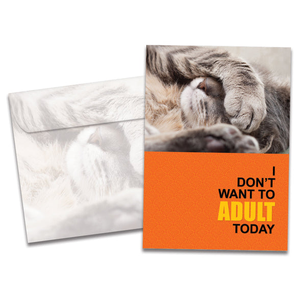 The cover of Tree-Free's Adult Today All Occasion Card card, along with its matching envelope.