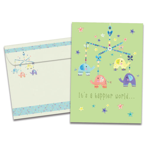 The cover of Tree-Free's Elephant Mobile card, along with its matching envelope.