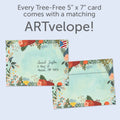 Load image into Gallery viewer, The envelope for Tree-Free’s Lifted Sympathy Card card, along with the following text: “Every Tree-Free 5x7 card comes with a matching ARTvelope!”
