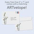 Load image into Gallery viewer, The envelope for Tree-Free’s Elegant Thoughts card, along with the following text: “Every Tree-Free 5x7 card comes with a matching ARTvelope!”
