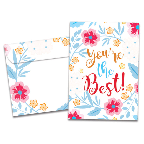The cover of Tree-Free's Best Thanks card, along with its matching envelope.