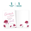 Load image into Gallery viewer, The cover and inside of Tree-Free’s Gratitude Blossoms Thank You Card card, along with the following text: “1 greeting card, 1 matching envelope”
