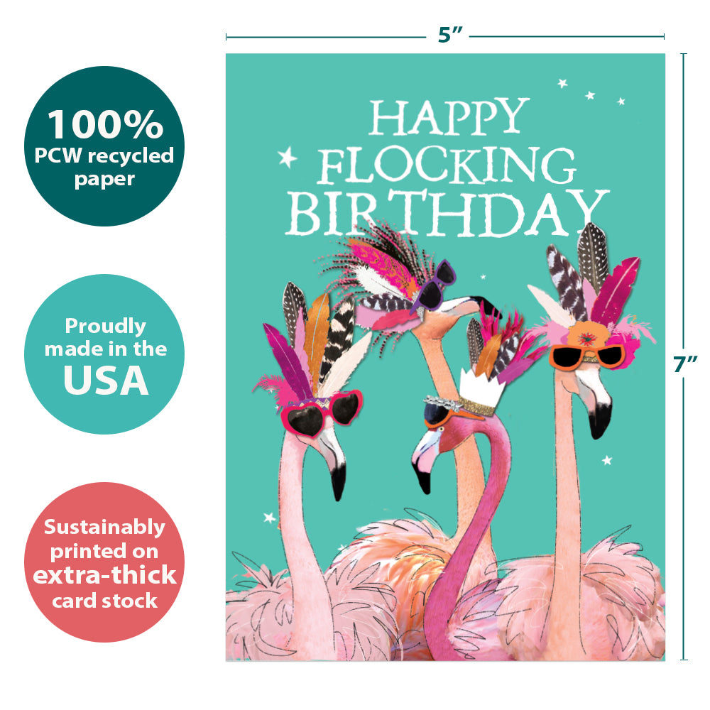 Flocking Birthday Birthday Greeting Card 6 Pack – Tree-Free Greetings