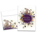 Load image into Gallery viewer, The cover of Tree-Free&#39;s Honey Bunny Birthday card, along with its matching envelope.
