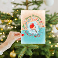 Load image into Gallery viewer, Whimsical Christmas Bird Christmas Card
