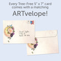 Load image into Gallery viewer, The envelope for Tree-Free’s Honoring A Life card, along with the following text: “Every Tree-Free 5x7 card comes with a matching ARTvelope!”
