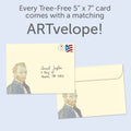 Load image into Gallery viewer, The envelope for Tree-Free’s Way to Gogh card, along with the following text: “Every Tree-Free 5x7 card comes with a matching ARTvelope!”
