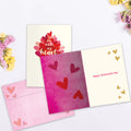 Load image into Gallery viewer, The inside of Tree-Free’s Melt My Heart Valentine card, with the cover and envelope in the background.
