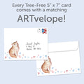 Load image into Gallery viewer, The envelope for Tree-Free’s Cat Mom card, along with the following text: “Every Tree-Free 5x7 card comes with a matching ARTvelope!”
