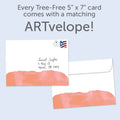 Load image into Gallery viewer, The envelope for Tree-Free’s Make The Days Count card, along with the following text: “Every Tree-Free 5x7 card comes with a matching ARTvelope!”

