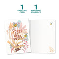 Load image into Gallery viewer, The cover and inside of Tree-Free’s You&#39;re The Bees Knees All Occasion Card card, along with the following text: “1 greeting card, 1 matching envelope”
