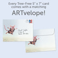 Load image into Gallery viewer, The envelope for Tree-Free’s Chute Happens Support Card card, along with the following text: “Every Tree-Free 5x7 card comes with a matching ARTvelope!”
