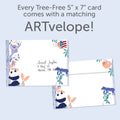 Load image into Gallery viewer, The envelope for Tree-Free’s Nappy Hour card, along with the following text: “Every Tree-Free 5x7 card comes with a matching ARTvelope!”
