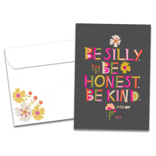 The cover of Tree-Free's Be Silly All Occasion Card card, along with its matching envelope.
