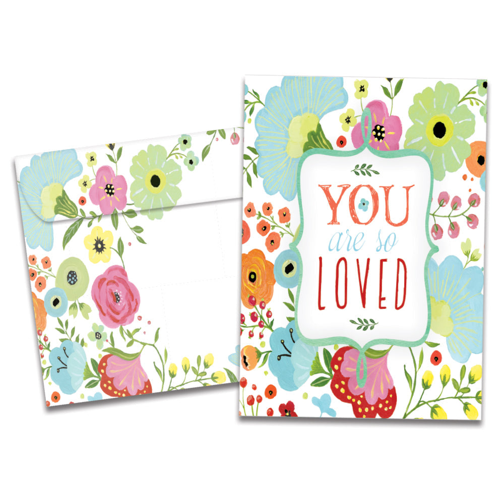 The cover of Tree-Free's Loved All Occasion Card card, along with its matching envelope.