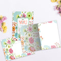 Load image into Gallery viewer, The inside of Tree-Free’s Loved All Occasion Card card, with the cover and envelope in the background.

