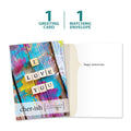 Load image into Gallery viewer, The cover and inside of Tree-Free’s Vibrant Love You card, along with the following text: “1 greeting card, 1 matching envelope”
