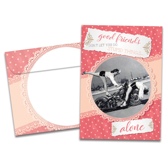 The cover of Tree-Free's Galentine card, along with its matching envelope.