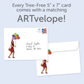 Load image into Gallery viewer, The envelope for Tree-Free’s Abbey Birthday card, along with the following text: “Every Tree-Free 5x7 card comes with a matching ARTvelope!”
