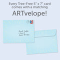 Load image into Gallery viewer, The envelope for Tree-Free’s Create Your Future card, along with the following text: “Every Tree-Free 5x7 card comes with a matching ARTvelope!”
