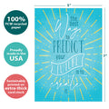 Load image into Gallery viewer, The cover of Tree-Free’s Create Your Future card with lines demonstrating its 5x7 dimensions, along with the following text: “100% PCW recycled paper, proudly made in the USA, sustainably printed on extra-thick card stock”
