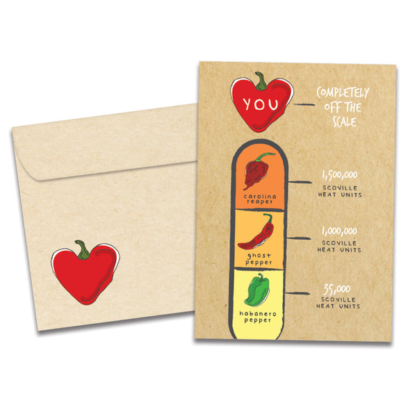 The cover of Tree-Free's Hot Birthday card, along with its matching envelope.