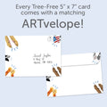 Load image into Gallery viewer, The envelope for Tree-Free’s Round of Appaws card, along with the following text: “Every Tree-Free 5x7 card comes with a matching ARTvelope!”
