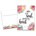 Load image into Gallery viewer, The cover of Tree-Free&#39;s Soul Sister All Occasion Card card, along with its matching envelope.
