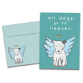 Load image into Gallery viewer, The cover of Tree-Free&#39;s Dog Heaven Pet Pet Sympathy Card card, along with its matching envelope.
