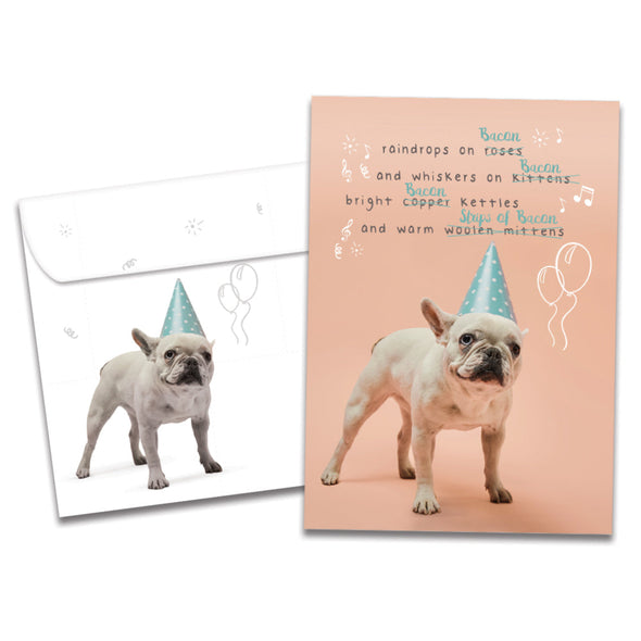The cover of Tree-Free's Favorite Things card, along with its matching envelope.