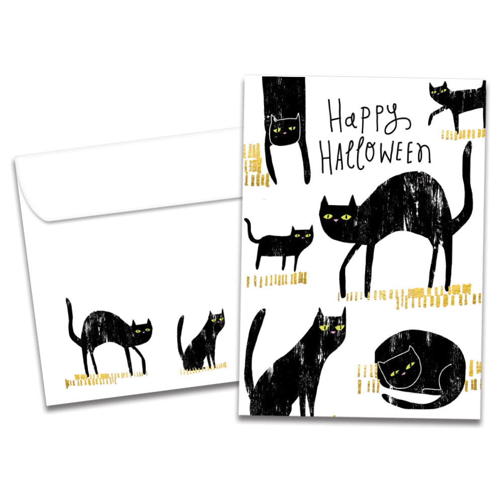 Black Cat Halloween Halloween Card