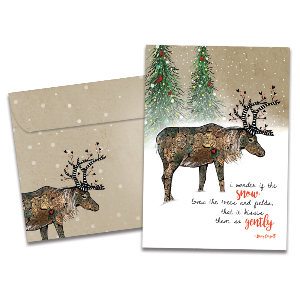 Snow Kissed Reindeer Holiday Card