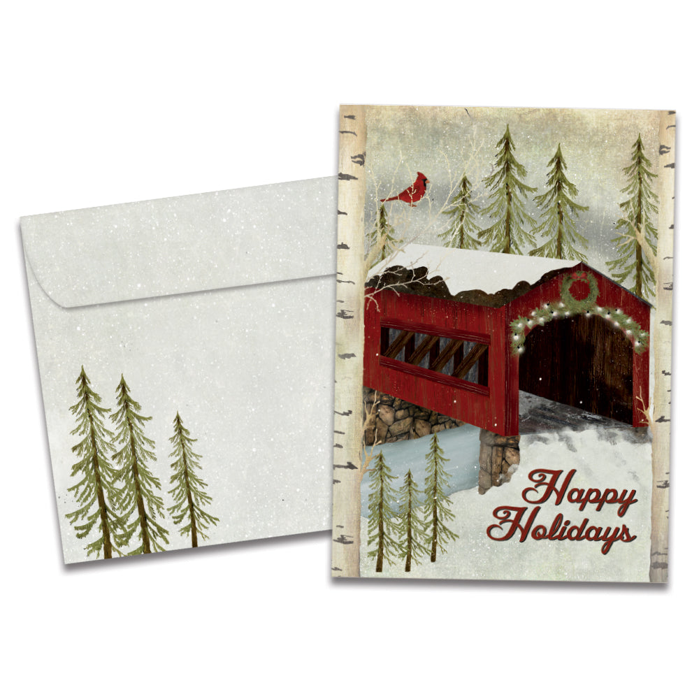 Snowy Covered Bridge Holiday Card
