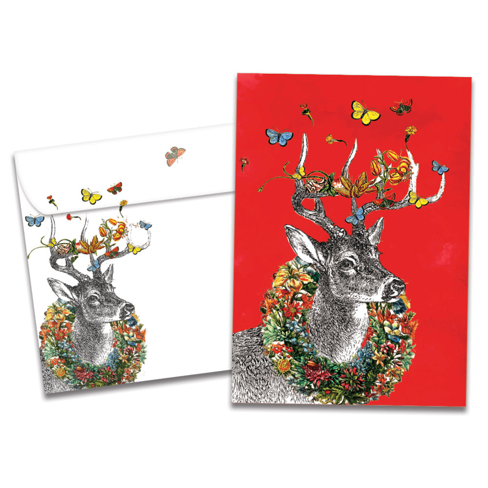 Boho Deer Christmas Holiday Card