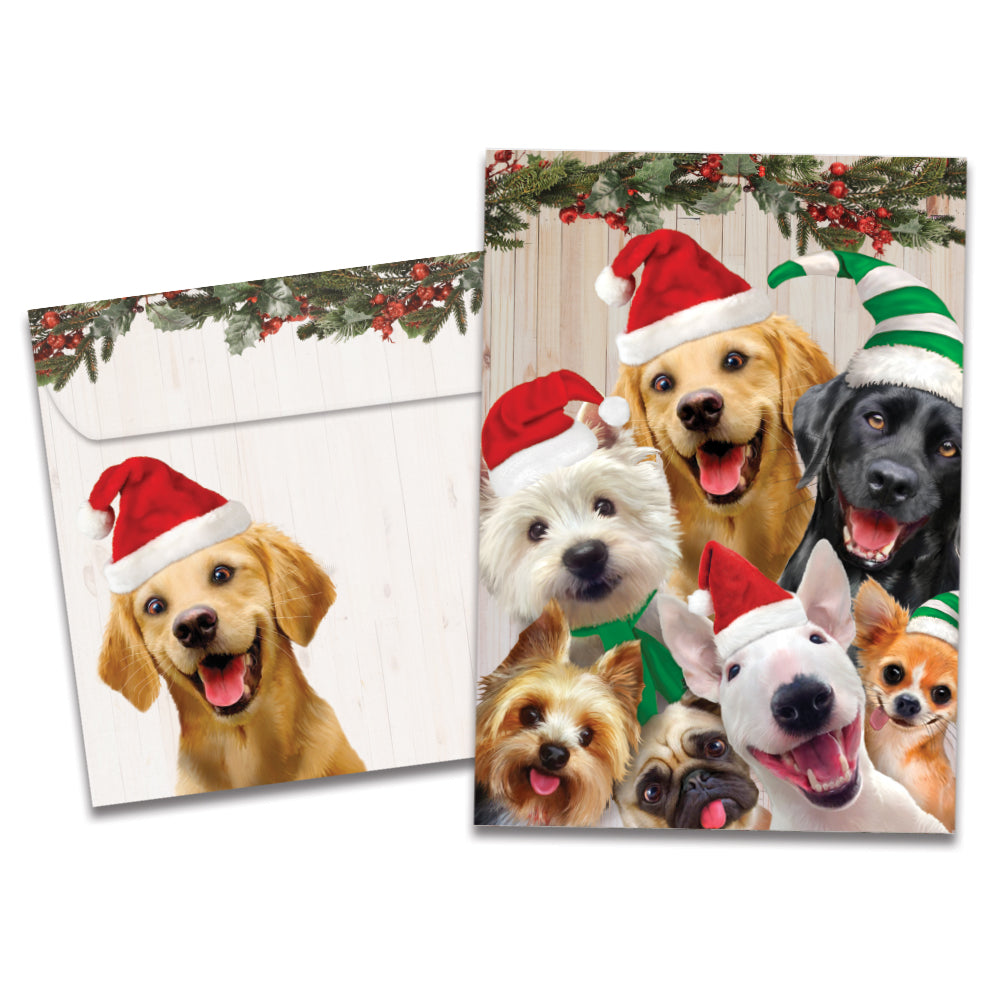 Selfie Dog Christmas Christmas Card