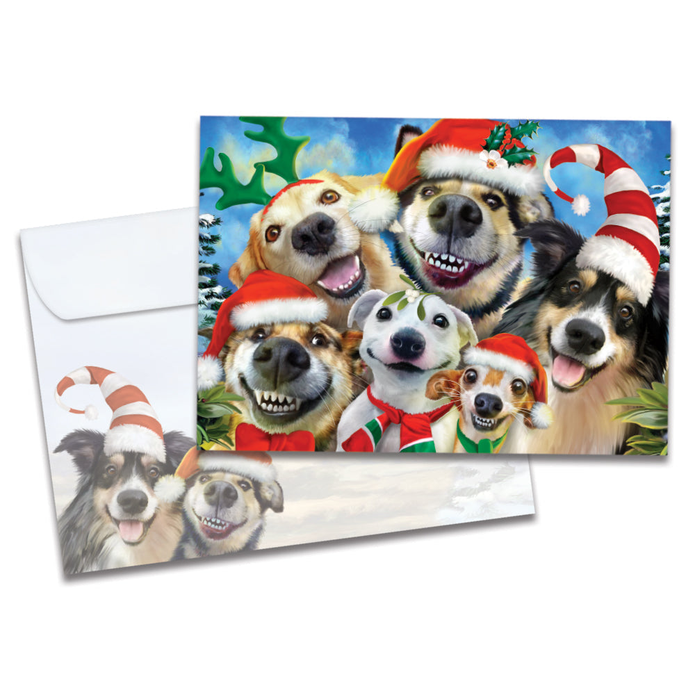 Holiday Dog Selfie Christmas Card
