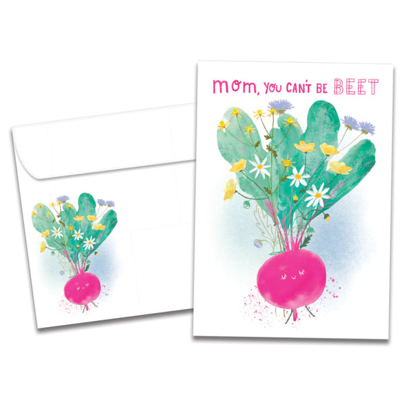 The cover of Tree-Free's Can't Be Beet card, along with its matching envelope.