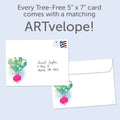 Load image into Gallery viewer, The envelope for Tree-Free’s Can&#39;t Be Beet card, along with the following text: “Every Tree-Free 5x7 card comes with a matching ARTvelope!”
