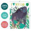 Load image into Gallery viewer, The cover of Tree-Free’s Shoulder to Lean On card with lines demonstrating its 5x7 dimensions, along with the following text: “100% PCW recycled paper, proudly made in the USA, sustainably printed on extra-thick card stock”
