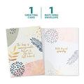 Load image into Gallery viewer, The cover and inside of Tree-Free’s Immeasurable Loss Sympathy Card card, along with the following text: “1 greeting card, 1 matching envelope”
