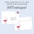 Load image into Gallery viewer, The envelope for Tree-Free’s Therapist Friends Birthday Card card, along with the following text: “Every Tree-Free 5x7 card comes with a matching ARTvelope!”
