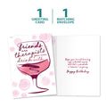Load image into Gallery viewer, The cover and inside of Tree-Free’s Therapist Friends Birthday Card card, along with the following text: “1 greeting card, 1 matching envelope”

