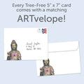 Load image into Gallery viewer, The envelope for Tree-Free’s Healing Buddha Get Well Card card, along with the following text: “Every Tree-Free 5x7 card comes with a matching ARTvelope!”
