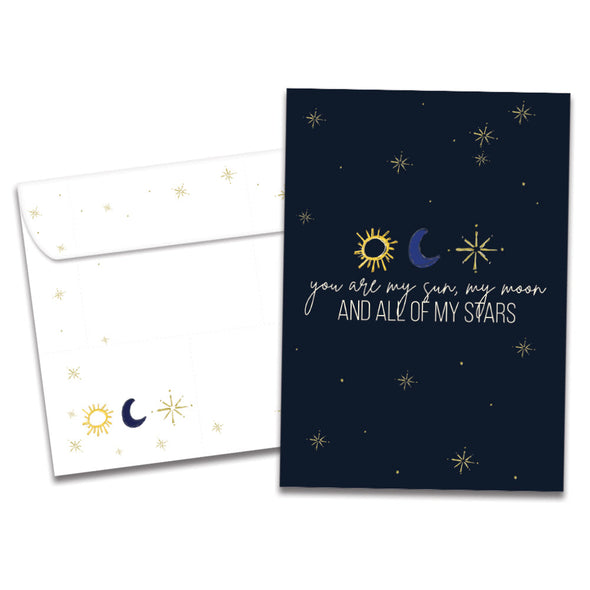 The cover of Tree-Free's My World card, along with its matching envelope.