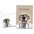 Load image into Gallery viewer, The cover of Tree-Free&#39;s Dead In Dog Years card, along with its matching envelope.

